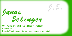 janos selinger business card